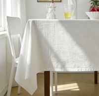 Nappe en coton blanc, ambiance simple, nappe de table en pur coton, nappe de dessert française, personnalisable