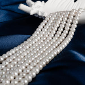 Satış promosyonu 4-5MM AAA tatlı su incileri klasik el yapımı boncuk inci kolye DIY platin kaplama 18K altın - Product Image 1