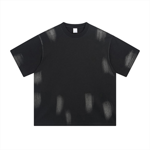 Vintage American Graffiti Top Paint-Splatter, ropa de calle de manga corta de gran tamaño - Product Image 1