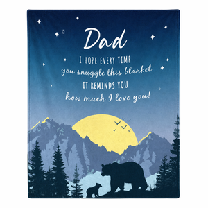 Couverture personnalisée avec message pour <span class=keywords><strong>papa</strong></span> - <span class=keywords><strong>Plaid</strong></span> en polaire imprimé de haute qualité - Décoration de chalet de montagne - Cadeau d'anniversaire idéal - Product Image 1