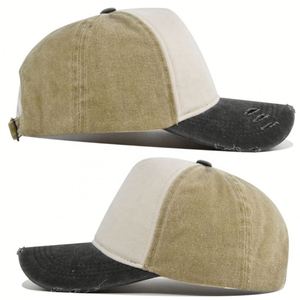 Casquette de baseball vintage délavée à visière souple, logo personnalisé, bord incurvé, chapeau unisexe tendance - Product Image 6