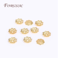 Lot de 50pcs 5/6/8mm 18K Plaqué Or En Laiton Filigrane Perle Caps DIY Fleur Cap Perles pour la Fabrication de Bijoux Fournitures En Gros