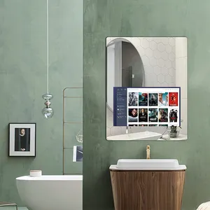 FUDAKIN cermin layar sentuh untuk tv, cermin kamar mandi cerdas android full hd dengan layar sentuh