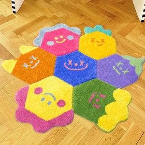 Tapis coloré en patchwork touffeté à effet floqué, motif extraterrestre, pour chambre d'enfant, chambre à coucher, couverture de chevet, tapis décoratif pour le sol - Product Image 2
