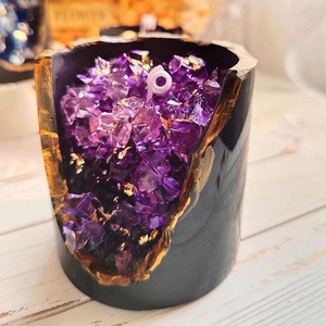 Aromathérapie Aroma Aromatique Décor À La Maison Décoration Artisanat Bougies En Cristal De Guérison Cristaux De Feuille D'or Cadeau De Luxe Bougie Parfumée - Product Image 3