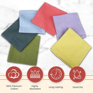 Serviettes en microfibre gaufrées à séchage rapide, écologiques, douces, absorbantes, sans peluches, sans traces, pour le nettoyage de voitures et de cuisines - Product Image 2