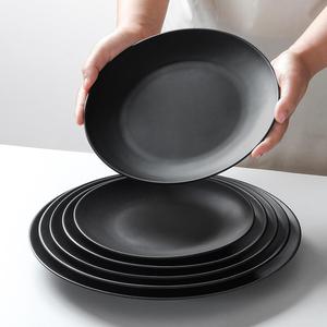 Platos de melamina Xiangyuan, platos comerciales negros esmerilados para barbacoa y platos para platos fríos, platos redondos para restaurantes de hot pot. - Product Image 1