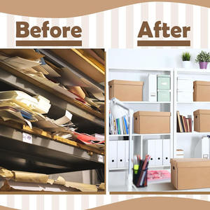 Cartoni di archiviazione per documenti d'archivio marrone Kraft scatole sfuse prive di acido in cartone ondulato tamponato per archiviazione di foto scatola d'archivio - Product Image 5