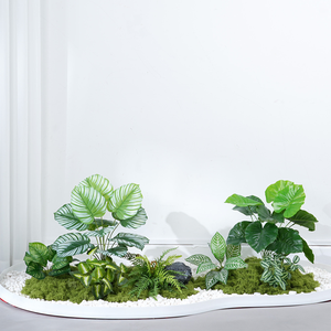 ตกแต่งภูมิทัศน์ด้วยต้นไม้สีเขียว ดอกไม้ประดิษฐ์ ใบไม้สีเขียว ชุดตกแต่งเวที ตกแต่งหน้าต่าง ดอกไม้ หญ้า - Product Image 3