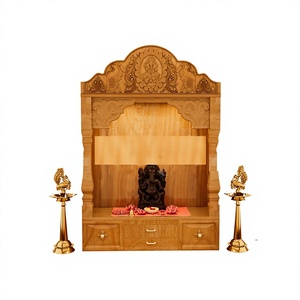 Traditional Teak Wood Pooja <b>Mandir</b> Ideas for Indian Homes Customised Jainism Wooden <b>Mandir</b> in Teak Wood For Home Decor Setup - Product Image 1