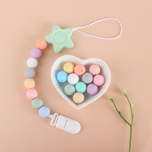 Cuentas de silicona de 12mm, coloridas, redondas, de calidad alimentaria, accesorios para cadena de clip para chupete de bebé, sin BPA, para 0-12 meses - Product Image 4