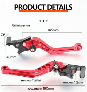 Leviers <span class=keywords><strong>de</strong></span> <span class=keywords><strong>frein</strong></span> et d'embrayage pliables pour moto, colorés, réglables (gauche/droite), universels, en aluminium, pour <span class=keywords><strong>course</strong></span>, avec pompe <span class=keywords><strong>de</strong></span> <span class=keywords><strong>frein</strong></span> hydraulique - Product Image 6