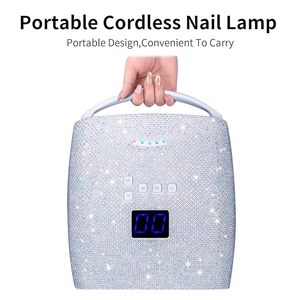 Rechargeable Gel Nail Dryer <b>with</b> Handle Nail Art Manicure Tools for Home and Salon 48W Cordless UV LED Nail <b>Lamp</b>, - Product Image 2