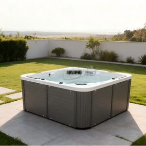 Bain à remous <span class=keywords><strong>extérieur</strong></span> avec technologie de chauffage rapide, spa 5 places pour climat froid, jardin et détente hivernale en plein air - Product Image 1