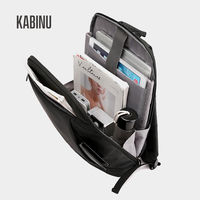 Mochila Ligera para Portátil de Una Sola Capa con Logotipo Personalizado, Superficie de Color Sólido, para Hombres, Oficina, Viajes Diarios