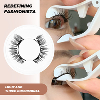 DINGSEN 1 Paire de Faux Cils Magnétiques Réutilisables en Faux Vison, Style Naturel, Kit de Beauté avec Applicateur Magnétique pour Cils