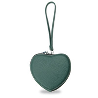 Forme de coeur mode cuir véritable vache fermeture éclair mignon petite Mini poche changement sac à monnaie sac à main pochette étui support pour enfant fille femmes