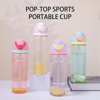 Bouteille en plastique écologique portable de haute qualité, neuve, résistante aux hautes températures, 770 ml, anti-fuite, pour boire directement en voyage