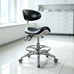 Chaise de dentiste ergonomique avec revêtement en cuir PU, tabouret de dentiste pivotant réglable en hauteur pour clinique et hôpital - Product Image 1