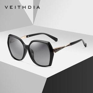 Veithdia Women's Polarized Sunglasses UV400 <b>Large</b> <b>Frame</b> Rhinestone Decorated Fashion Sun Glasses 3160 - Product Image 4