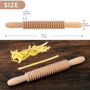 Rodillo de madera de haya de 33 cm con ranuras en espiral, herramienta para moldear masa, utensilio de cocina - Product Image 1