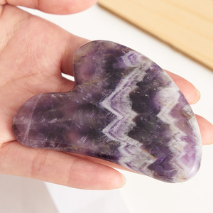 Outil de massage Gua Sha en pierre d'améthyste anti-âge, pierre précieuse, outil de soin du visage, rouleau de jade - Product Image 2