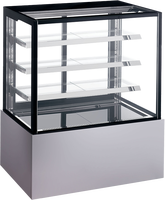 Vitrine réfrigérée 4 niveaux en acier inoxydable, nouveau style, pour pâtisseries et gâteaux, avec système de refroidissement par air