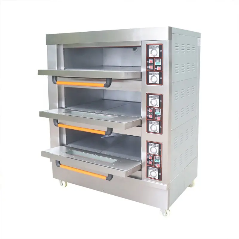 Direct sale great price 3 deck 6 trays gas oven for restaurant baking