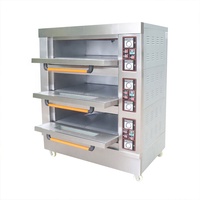 Venta directa gran precio 3 cubierta 6 bandejas horno de gas para restaurante hornear
