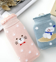 Couverture de bouteille d'eau chaude portable en velours côtelé personnalisée HYX Z-097, mignonne, pour l'hiver, avec taille personnalisée