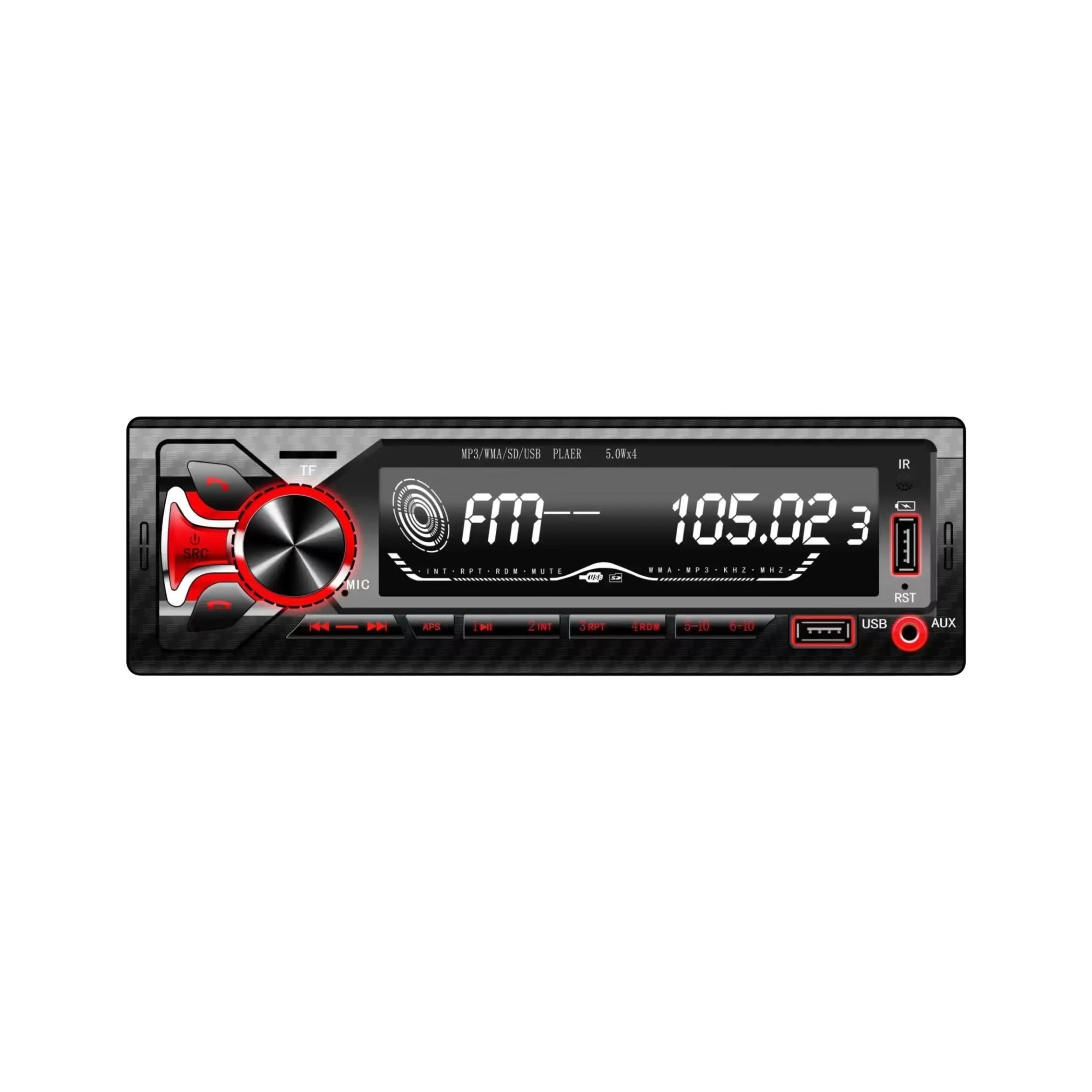 Car MP3 player with BT EQ Music support TF alarm clock 7 colors USB 12V LCD 1din Car audio