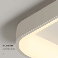 Plafonnier LED Minimaliste Moderne Simple pour Salle à Manger, Carré en Fer, Télécommandé, Style Nordique Transfrontalier pour Chambre Parentale