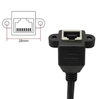 Câble d'extension réseau Ethernet LAN CAT5 OEM 30cm 1FT RJ45 femelle à femelle monté sur panneau à vis