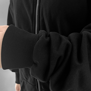 100% algodón liso pulóver de gran tamaño de cara completa con cremallera para Hombre Sudaderas con capucha recortadas para hombre - Product Image 4