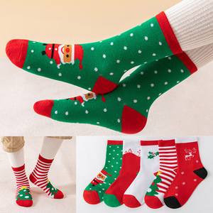 Chaussettes de Noël du Père Noël en coton tricoté, fantaisie et épaisses, chaussettes amusantes pour Noël, cadeau de Noël - Product Image 3