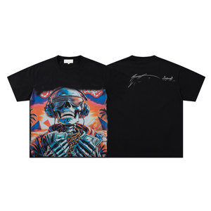 T-shirt blanc d'été en coton pour hommes, style designer, pour la vente en gros, avec impression Machine <span class=keywords><strong>Boss</strong></span>, pour femmes et hommes - Product Image 2