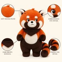 Peluche de Mapache de Pelo Largo, Kawaii, Personalizado, Precio de Fábrica, Juguete de Peluche Suave, Mini Peluches Adorables, Muñeco Decorativo para el Hogar
