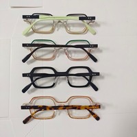 Monturas Ópticas de Acetato Laminado Modernas y Elegantes, Monturas de Gafas Unisex Cuadradas de Aro Completo, Duraderas, Modernas y de Alta Gama