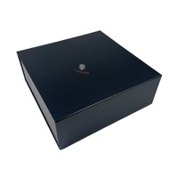 Cajas de Regalo Magnéticas Grandes de Cartón Rígido con Logotipo Personalizado, Embalaje Negro de Lujo con Asa de Listón