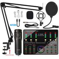 Ensemble de microphone à condensateur de studio portable BM800 avec kit de carte son DJ10 Webcast Live Studio Recording Singing Broadcasting