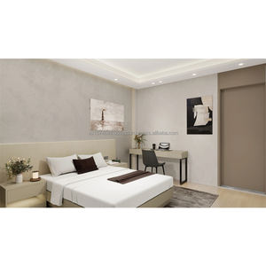 Ensemble de meubles de chambre d'hôtel 3 étoiles moderne, mobilier complet de chambre avec lit en bois, table de chevet, armoire et chaise de bureau - Product Image 5