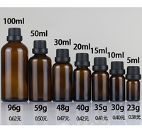 Flacon compte-gouttes vide en verre ambré dépoli transparent 5ml 10ml 15ml 20ml 30ml 50ml 100ml pour crème visage et gouttes pour les yeux
