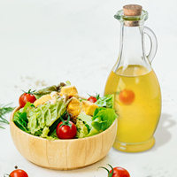 Botellas de vidrio vacías de 250 ml para aceite y vinagre con tapón de corcho de madera