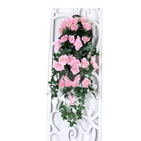 Guirlande de roses artificielles denses pour panier suspendu, décoration murale de mariage et de maison, mur de fleurs de roses simulées