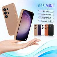 Nuevo Smartphone Android S26 Mini, Pantalla de 4.0 Pulgadas, 12GB+512GB, Batería de 4000mAh, Cámara HD, GPS, Desbloqueo Facial, Teléfono Celular Dual SIM