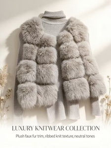 <span class=keywords><strong>Chaleco</strong></span> Corto de Piel Sintética Tejida Ecológica y Elegante para <span class=keywords><strong>Mujer</strong></span>, Chaqueta de Invierno Cálida y Afelpada sin Mangas - Product Image 1