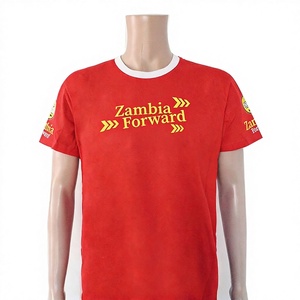 Camiseta de Cuello Redondo con Estampado Completo 200% Algodón Vintage de la Campaña Electoral Presidencial General de Zambia, África - Product Image 1