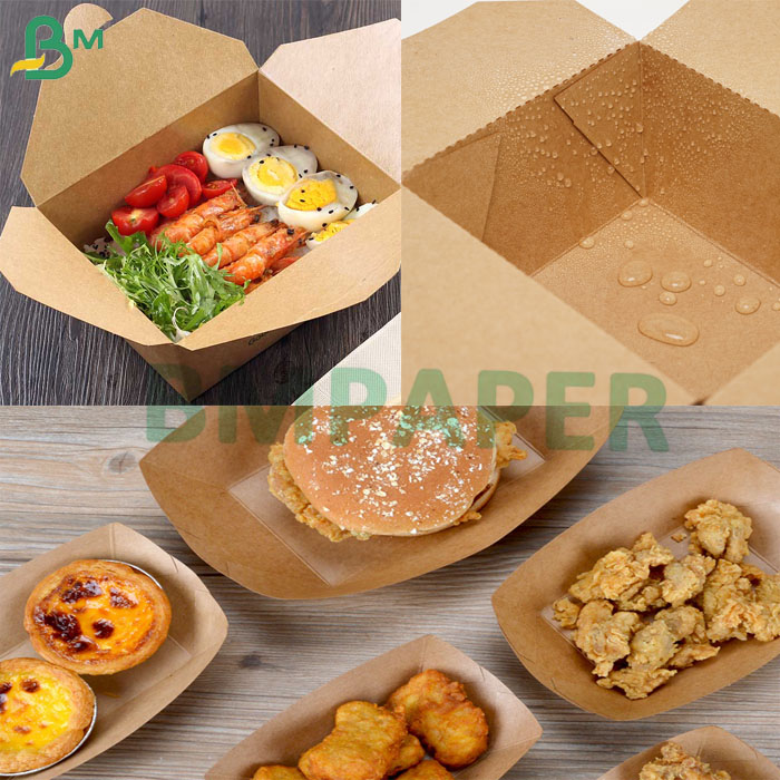 Food Grade Brown Kraft Cardboard For Lunch Box 230g+15gPE 350g+15gPE