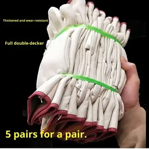 Gants de machinerie ferroviaire en toile composite double sergé, extra épais, durables, en coton, résistants à l'usure et à l'huile, vente en gros - Product Image 1
