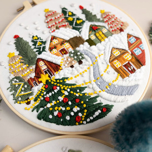 Giáng Sinh Tự Làm Thêu Kit Khởi Động Thực Hành Cross Stitch Mô Hình Chủ Đề Và Hoops Thêu Khởi Động Bộ Dụng Cụ Với Mô Hình - Product Image 4